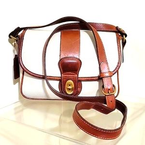 Coach White and Brown Crossbody Bag